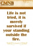 Garth Brooks - Life is not tried, it is merely survived if you're standing outside the fire.